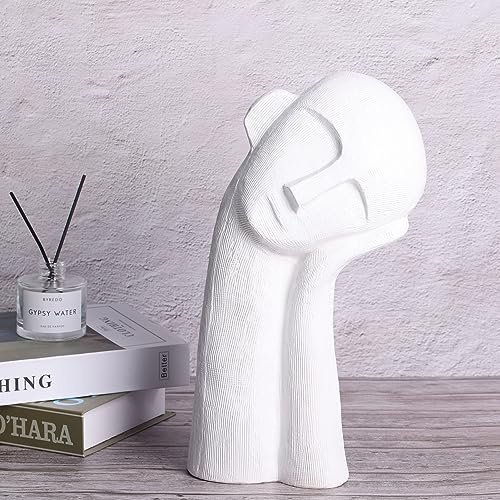 XIAOMAGG Weiße Keramikskulptur Der Denker, 38 cm hoch zeitgenössischer Stil – Heimdekoration