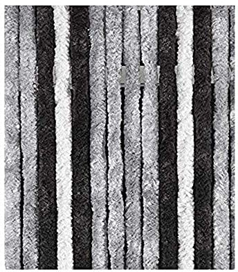 BRUNNER Chenille Flauschvorhang 56 x 205 cm grau/anthrazit/schwarz