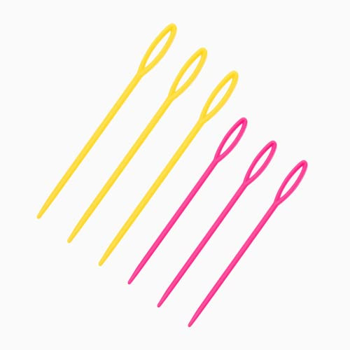 6 Stücke Kunststoff Nähnadeln, Sticknadeln Wollnadeln, Strick Nadeln, für Nadelprojekte