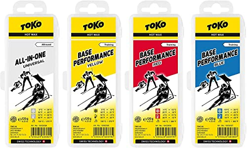 Toko _ Skiwachs Set 4 x Base Performance Wax - für Alpinski + Langlaufski + Board