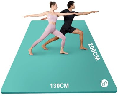 RYTMAT Yogamatte XXL 200x130cm NBR Groß Gymnastikmatte 10mm/15mm/20mm Dick | NBR Material, Extra-dick, Breit, Rutschfest, Stoßdämpfend, für Zwei Personen Home Gym Pilates Yoga Fitness