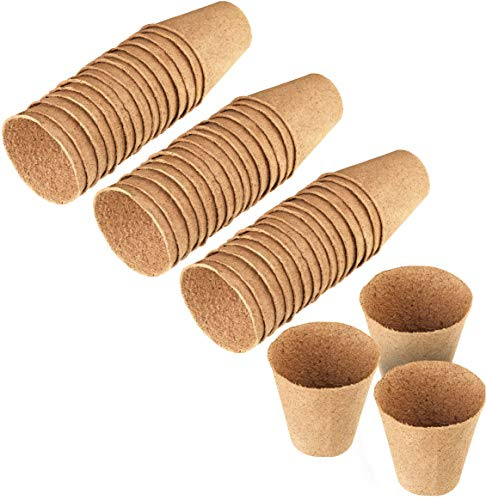 Meister Anzuchttöpfe Ø 8 cm - Praktisches Set mit 48 Stück - 100% torffrei aus PEFC-zertifizierter Zellulose - Biologisch abbaubar, Pflanztopf, Saattopf, Pflanzenanzucht, 9968250