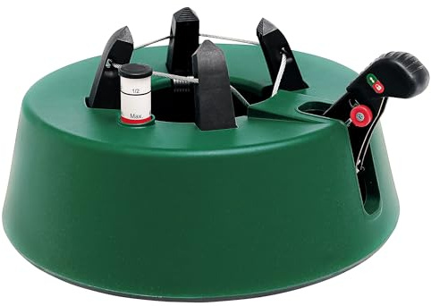 Christmas-World Christbaumständer, Modell Taunus, für Baumhöhe bis 2,25 m, Weihnachtsbaumständer Tannenbaumständer mit Fußhebelfunktion und Einseiltechnik, 2,0 Liter Wassertank, Grün