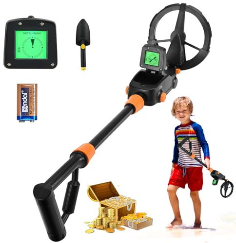 Metalldetektor für Kinder mit LCD-Display und wasserdichter Suchspule, verstellbare Empfindlichkeit, leichter Metalldetektor für Anfänger