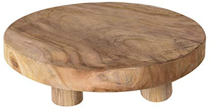 Spetebo Echt Holz Pflanzenhocker Teak - 30x7 cm - Kleiner Deko Hocker Blumenhocker massiv aus Handarbeit