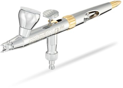 Harder & Steenbeck - Evolution CRplus Solo - Airbrush Pistole - 121231 | Dual Action Malset mit Schwerkraft-Airbrush, 0,28 mm selbstzentrierende Düse, 5 ml Farbbecher -121231