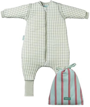 molis&co. Baby-Schlafsack mit Füßen, abnehmbare Ärmel und Socken. 2.5 TOG. Ideal für die Übergangszeit und den Winter. 100% Baumwolle (Oeko-TEX 100). (Mint Tea, 100 cm (4 Jahre))