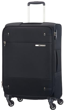 Samsonite Base Boost - Weichgepäck Koffer 66 cm Mittelgroß, Trolley Koffer mit 4 Rollen, TSA-Schloss, Leicht & Erweiterbar, 67.5 L, Schwarz (Black)