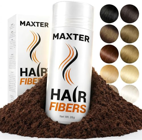 Maxter Streuhaar zur Haarverdichtung - Haarpuder gegen Kaschierung von Haarausfall - Haarpuder Männer und Frauen - Mikrofaser in Pulverform - Hair Fiber - Haarpuder Rotbraun
