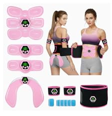 iWarmbase EMS Trainingsgerät, EMS Bauchmuskeltrainer Elektrisch,6 Modi & 19 Intensitäten EMS Bauchtrainer, Ganzkörper ABS/Bauch/Arm/Bein/Po Trainer