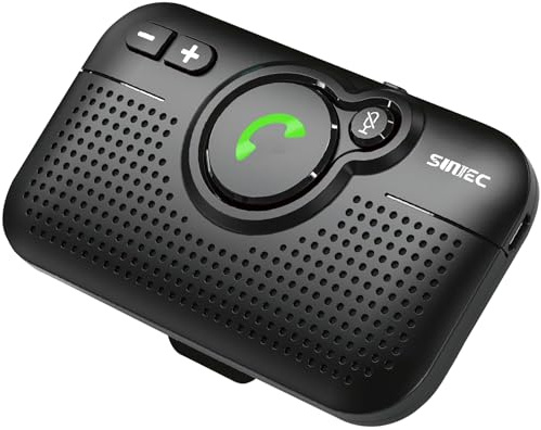 Bluetooth Freisprecheinrichtung für Auto, 3W Lautsprecher Freisprechanlage | mit Clip, integriertes Mikrofon Automatische Wiederverbindung Siri und G-oogle Assistant Kompatibilität Dual-Telefon Support