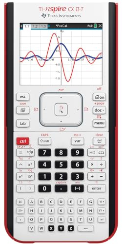 Texas Instruments TI-Nspire CX II-T Graphikrechner (800 Funktionen, farbige Darstellung, 3D Anzeige) Weiß-Rot