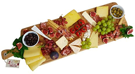 SmokeMax® XL Riesen Servierbrett (ca. 75x22x2cm), Schneidebrett, Designbrett aus natürlichen Bambusholz (100% mit natürlichen Ölivenöl geölt)