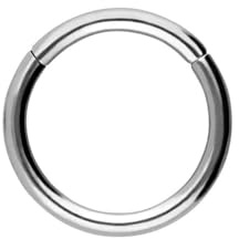 PIERCINGLINE Segmentring Clicker Chirurgenstahl Piercing Ring Nase Septum Ohr Helix Tragus Silberfarben 1,2 x 10 mm