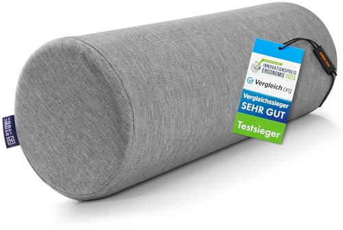 Nackenrolle mit Bezug - Kissenrolle - VERGLEICHSSIEGER SEHR GUT - [MIT PHYSIOTHERAPEUTEN ENTWICKELT] Kissenrolle mit Physiotherapeuten Entwickelt - Knierolle Lagerungsrolle, Neck Pillow, Nackenrolle