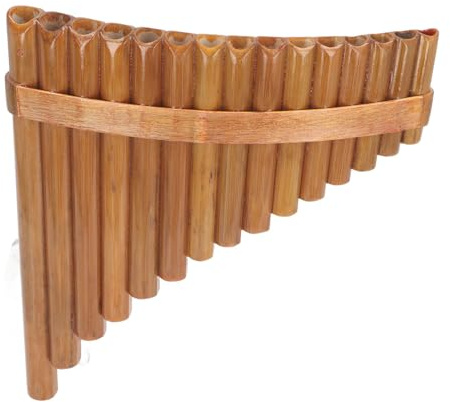 Panflöte, 15 Pfeifen, Panflöte, Instrument, Tonart G, für Anfänger, Lernen, Lehren, mit Benutzerhandbuch, Tragetasche, Mundstück und Langen Pfeifen, Traditionelles Chinesisches