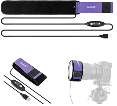 NEEWER 400mm Objektivheizung für Kamera Teleskop, USB Lens Heater Warmer mit 3 Temperaturstufen, Objektiv Wärmer verhindert Tau Nebel und Kondensation für DSLR Cam Fernglas Astrofotografie, HW-29B