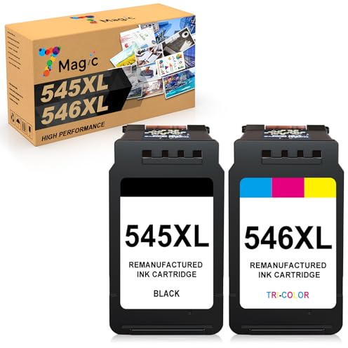 7Magic PG-545XL CL-546XL Ersatz für Canon Druckerpatronen 545 546 XL Multipack Compatible für Canon für Pixma TS3450 TS3451 TS3350 TS3351 TS3150 TR4550 TR4650 MG3050 MX495 MG2550s (Schwarz, Farbe)