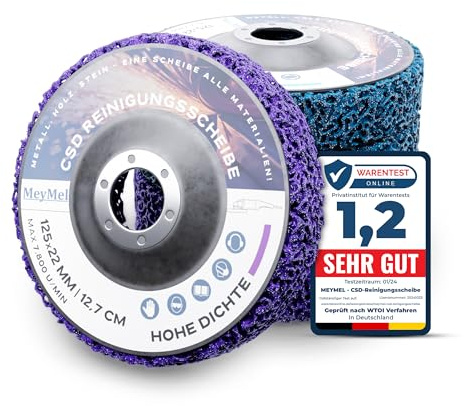 MeyMel® 5 Stück Premium CSD Scheibe 125mm 3x Grob & 2x Mittel | Hochleistungs- & Bruchsichere Reinigungsscheibe | Für Winkelschleifer 125mm | Rostentferner für Flex | Holz Metall Stein Beton