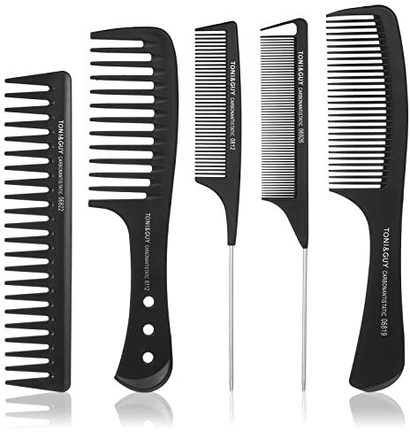 Popuppe 5 Stücke HaarKamm Massage Kämme antistatisch Barbier Kamm | Antistatischer Grobzinkiger,Profi Friseur Kamm für Männer und Frauen,Entwirrbürste Haare,Anti-Tangle,Heimgebrauch,Reisen