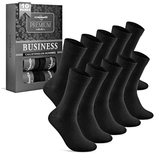 Socken Herren 10 Paar Business Herrensocken aus atmungsaktiver Baumwolle ohne drückende Naht, Anzugsocken Schwarz