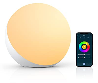 Hifree Smart LED Tischlampe, Nachttischlampe Touch Dimmbar funktioniert mit Alexa und Google Assistant, Wifi Atmosphäre Nachtlicht Stimmungslicht, Robust und Sicher für Kinder