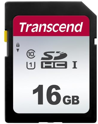 Transcend 16GB SDHC 300S Speicherkarte, UHS-I U1, bis zu 95 MB/s | Ideal für Digitalkameras & Full HD Video