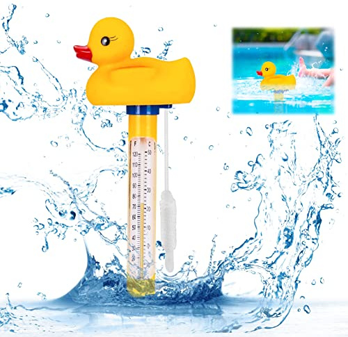 Schwimmende Pool Thermometer, Floating Pool Thermometer Wasser Temperatur Thermometer Schwimmbadthermometer Mit Schnur, Für Innen und Außen Pools, Aquarien, Fischteiche (A)