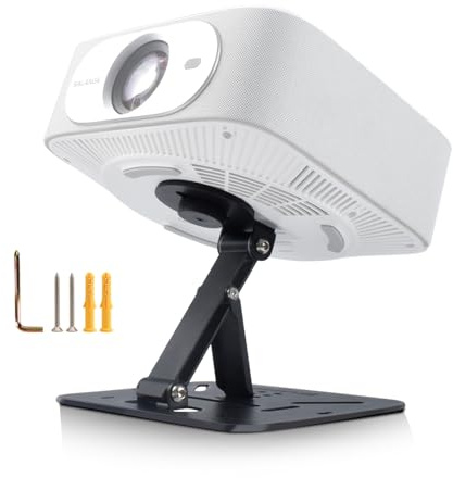 Salange Mini Beamer Halterung Ständer Tisch, Mehrwinkel Projector Base Stand Decke Wand, 360°Drehung Wandhalterung,Passend für Projektoren mit 1/4 Zoll Gewindeanschluss, Schwarz