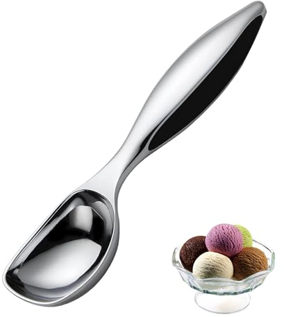 Eisportionierer Edelstahl 18?cm – Antihaft Eiskugelportionierer & Eislöffel aus robuster Zinklegierung, leicht zu reinigen, ideal für Gelato, Melonenkugeln, Reis, Keksteig & Desserts