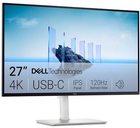Dell 27 Plus USB-C Monitor - S2725QC, 4K UHD (3840x2160), 120Hz, IPS, 4ms, AMD FreeSync Premium, 99% sRGB, Höhenverstellbar, Eingebaute Lautsprecher, 2 USB-C, 2 HDMI, 2 USB, 3 Jahre Garantie