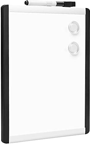 Amazon Basics Magnetische, trocken abwischbare Tafel, Kunststoff/Aluminiumrahmen, 21,6 cm x 28 cm, Weiß