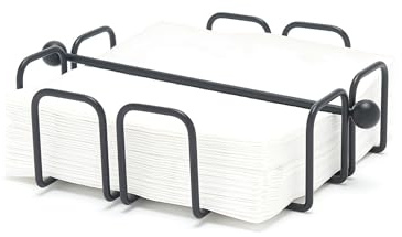 simplywire – Dinnerservietten-/Papierserviettenhalter mit gewichteter Stange – Schwarz pulverbeschichteter Stahl - Zeitgenössisch