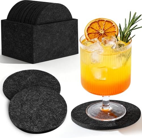Elalove 16er Set Filz Untersetzer, Filzuntersetzer für Getränke, Glasuntersetzer und Tassenuntersetzer aus strapazierfähigem Filz in modernem Design für Getränke, Kerzen, Tassen, Bar, Glas Tisch Deko