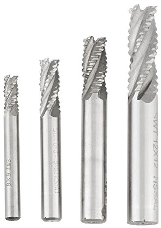 Schruppfräser - 4 Schneiden HSS Schruppfräser CNC Fräser M6/M8/M10/M12 für Holz, Aluminium, Stahl, Titan, CNC-Fräsen, 4 Stück