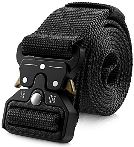 MOZETO Taktischer Gürtel, Unisex Militär Nylon Gürtel mit Schnellspanner Metallschnalle für Outdoor, Arbeit, Militär, Freizeit, Jagen - Gift Packaging