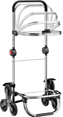 MONZANA® 3in1 Einkaufstrolley 56L bis 50 kg klappbar abnehmbare Tasche 6 Rollen Tragegurt Treppensteiger Einkaufswagen Einkaufshilfe Trolley Grau Meliert