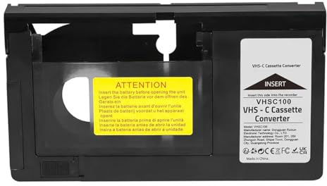 Laroal VHS-C-Kassettenadapter, VHS-Konverter, Videokonverter-Box-Adapter, VHS-Kassettenkonverter, Bandplayer für VHS auf VHSC, Nicht kompatibel mit 8 mm, Mini-DV, Hi8