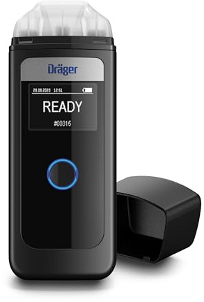 Dräger Alcotest 4000 - Polizeigenau | Alkoholtester mit wechselbarer Batterie, 3 austauschbaren Mundstücken & Aufbewahrungsbeutel