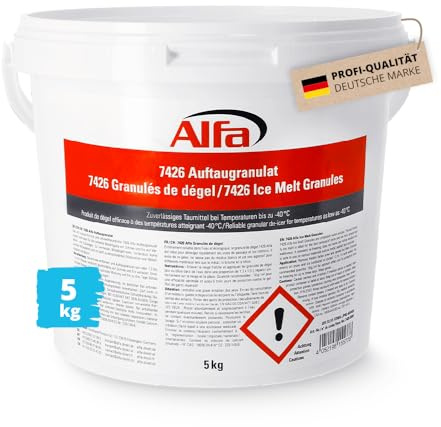 Alfa Auftaugranulat 5 kg Winterstreumittel – schnelle Tauwirkung | Profi-Qualität - Alternative zu Streusalz bis -40 °C - umweltschonend für Hundepfoten - für den Winterdienst
