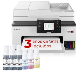 Canon MAXIFY GX2050 Tintenstrahldrucker 4-in-1 Multifunktionsgerät DIN A4 (Drucker, Scanner, Kopierer, Fax, ADF, 600x1200 DPI, WLAN, USB, Duplexdruck, 250 Blatt Kassette) Enthält 6 x Tintenflaschen