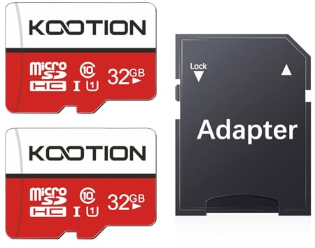 KOOTION Micro SD Karte 32GB Speicherkarte MicroSDHC Class 10 Mini SD Karte UHS-I U1 A1 Memory Cards 2er Pack Speicher SD Karten 32G 2 Stück Micro SD Card Memory Karte für Kameras Handy Android Tablet