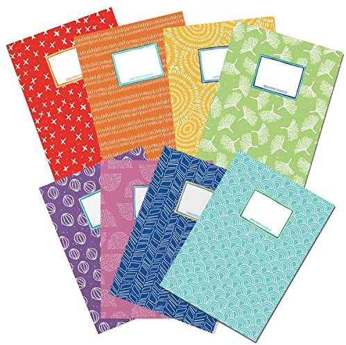 Papierdrachen 8 Heftumschläge Papier Kinder DIN A4 Regenbogen | hochwertig, Heftschoner, 250g/m², Einschulung, Studium