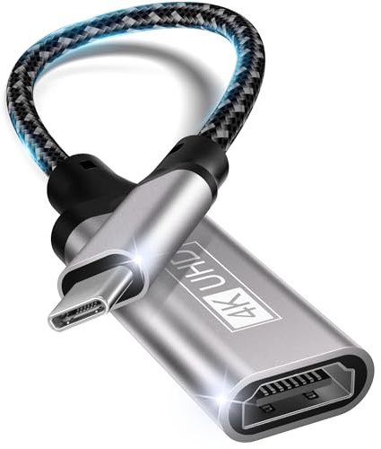 USB C Auf HDMI,USB C HDMI 4K Adapter Thunderbolt 3/4 AUF USBC HDM I Adapter kompatibel mit iPhone 16Pro/16Pro Max/16/15,MacBook Pro/Air,iPadPro/Air,Pixelbook,Galaxy S/Note,Dell XPS,Surface Pro Grau