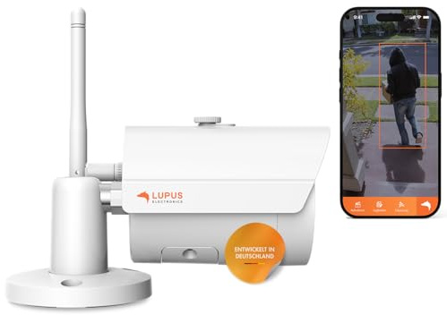 Lupus LE202 WLAN (V3) Überwachungskamera Außen – 4MP Super HD IP Kamera mit 30m Nachtsicht, 90° Weitwinkel, IP67 Wetterfest, Micro-SD Slot, App-Steuerung & Smarthome Integration