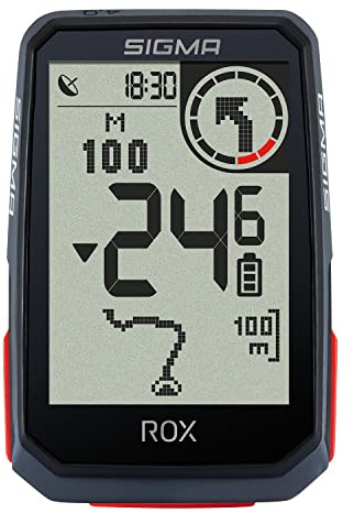 SIGMA ROX 4.0 Black | Fahrradcomputer kabellos GPS & Navigation inkl. Halterung | Outdoor GPS Navigation mit Höhenmessung
