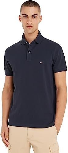 Tommy Hilfiger Herren Poloshirt Kurzarm Core 1985 Regular Fit, Blau (Desert Sky), L
