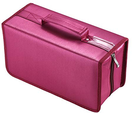 alavisxf xx CD Tasche, 160 CD/DVD Tasche Nylon CD Taschen Aufbewahrung Schutzhülle DVD Lagerung CD Tasche für Kinder Auto (Rot, 160 Kapazität)