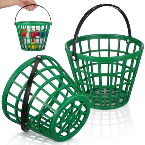 Amosfun Golfball Sammler Korb 20X20X15Cm Tragbarer Ballhalter Für Golf Und Tennis Bälle Aufbewahrung Grün Kunststoff Eimer
