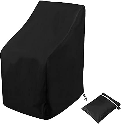 Ricyea Gartenstühle Abdeckung, Schutzhülle für Stapelstühle Winterfest Abdeckhaube Gartenstuhl Stuhlüberzug UV-Beständig Abdeckhülle für Gartenmöbel, 64x64x70/120 cm